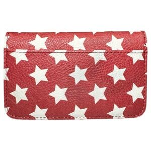 Buxton Wallet Card Holder Red Stars 2017